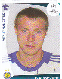 Vitaliy Mandzyuk Dynamo Kyiv samolepka UEFA Champions League 2009/10 #382